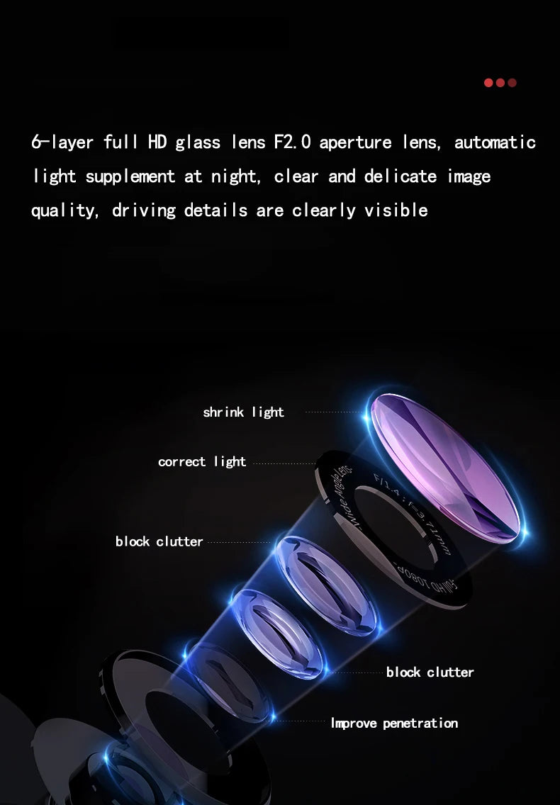 Car front and rear dual lens HD night vision 1080P driving recorder4 inch rear view mirror Car DVR, car recorder, car monitoring
