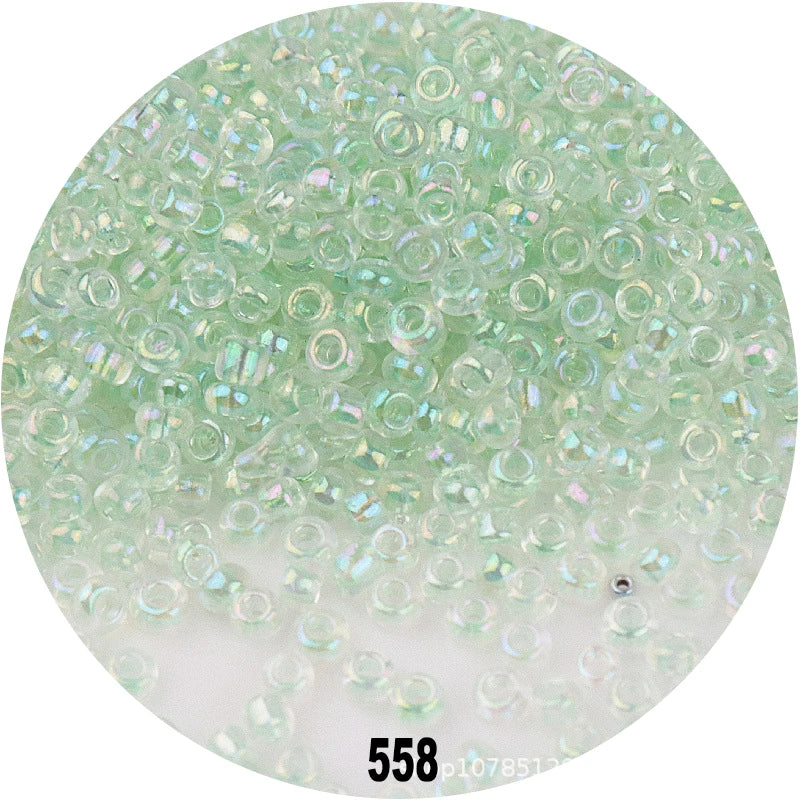 1.5mm 2mm 3mm 4mm Cezch Clear AB Colorful Glass Beads 15/0 12/0 8/0 6/0 Loose Seedbeads for Needlework Jewelry Making DIY Sewing