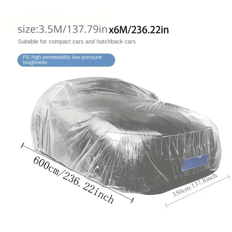 Disposable Transparent Car Cover Universal PEVA Dustproof Scratch Elastic Dust Cover Car Exterior Protection Accessories