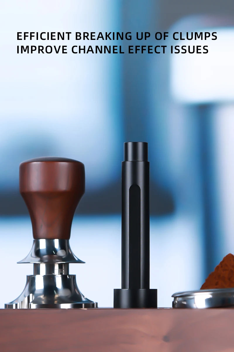 Shrinkable Portable Coffee Powder Stirring Needle 304 Stainless Steel Stainless Steel Espresso Needle Distributor With Base