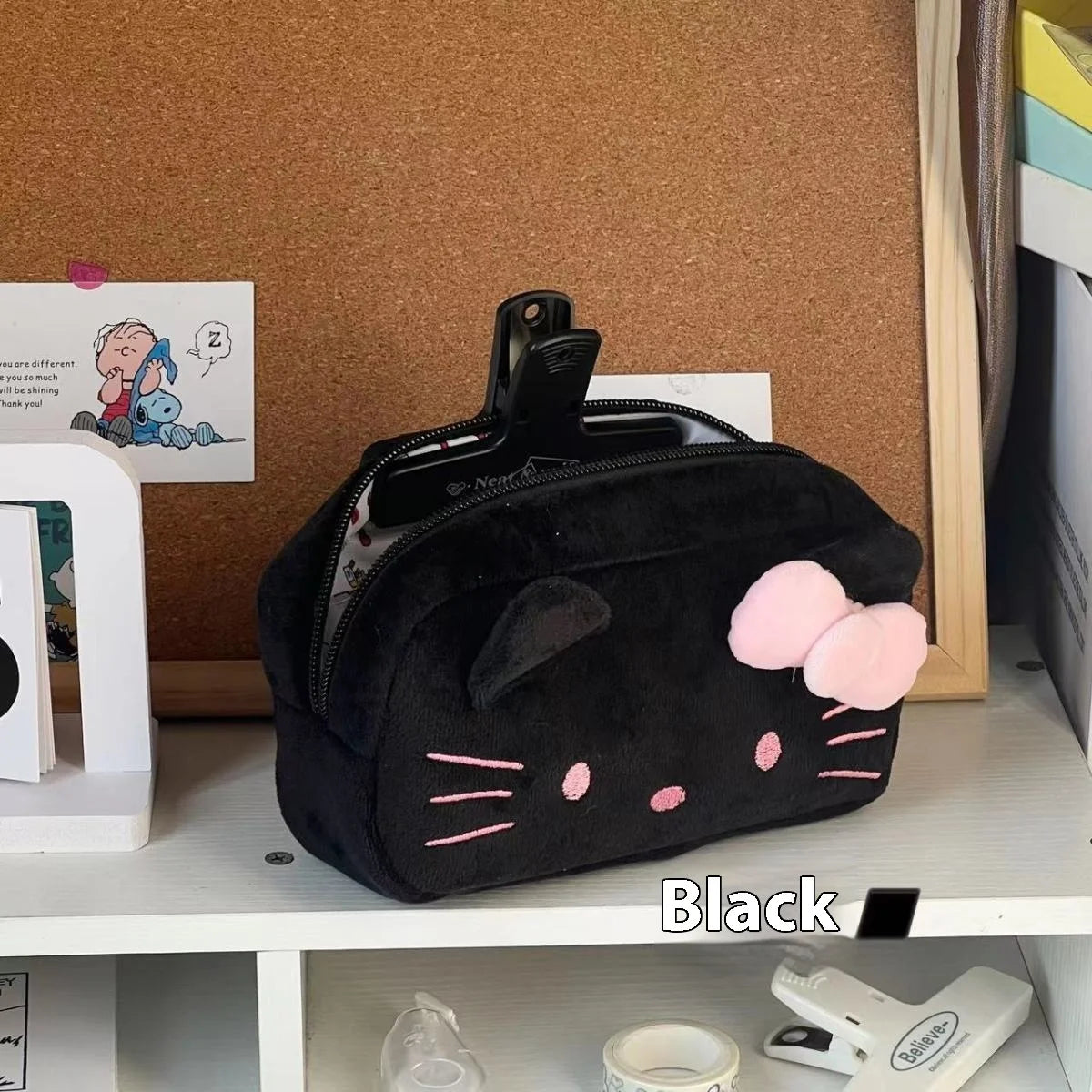 Hot Sale Sanrio Kitty Pen Case Ins Japanese Cartoon Stationery Female Student Large Capacity Pencil Case High Beauty Makeup Bag