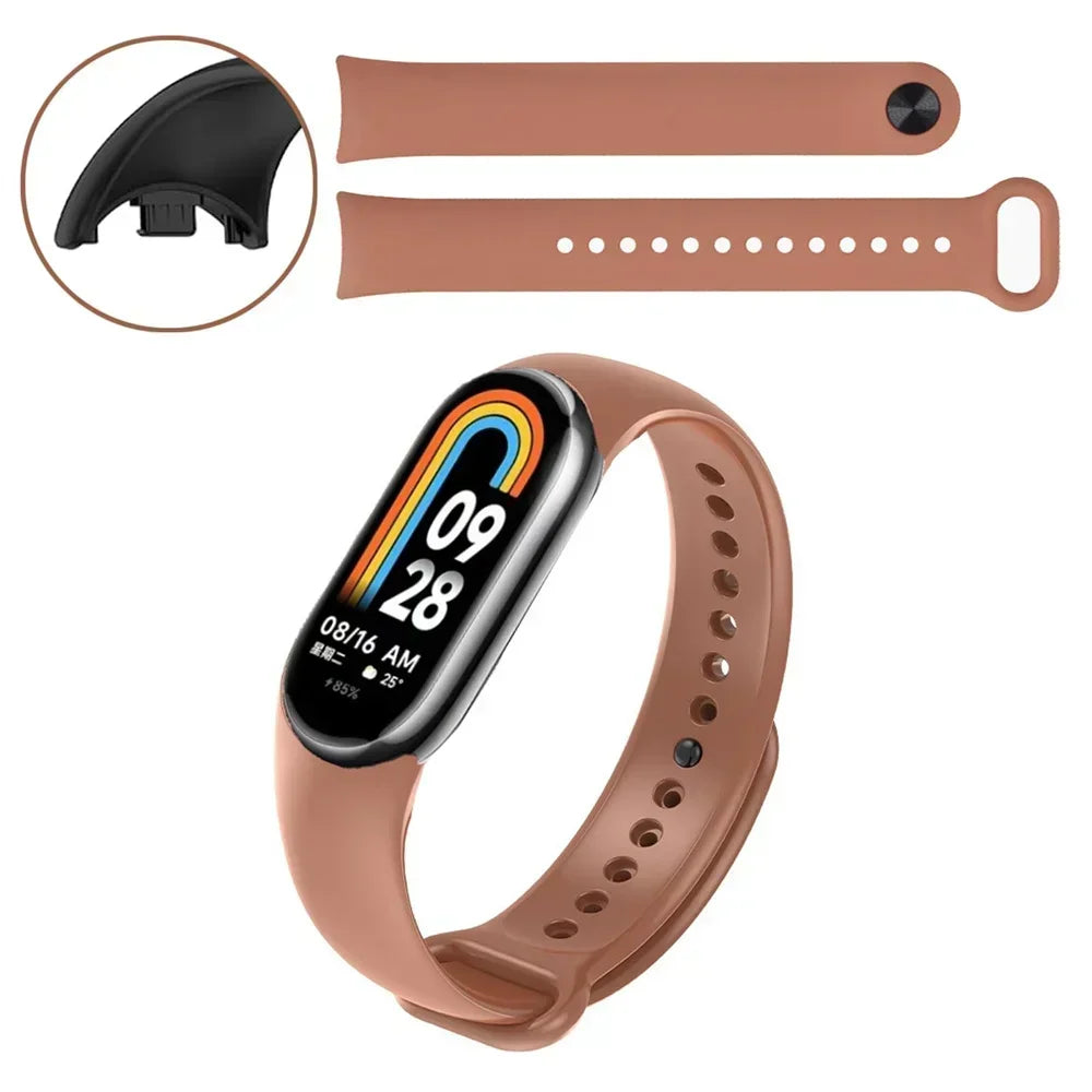 Sport Strap For Xiaomi Mi band 8-8 NFC Belt Replacement miband8 silicone Bracelet smart band 8 waterproof Watchbands Accessories