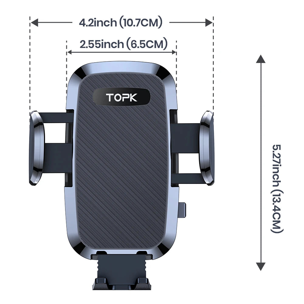 TOPK D36-S Car Phone Holder Mount, [Upgraded Support Function] Metal Hook Cell Phone Holder For Car Air Vent for All Phones