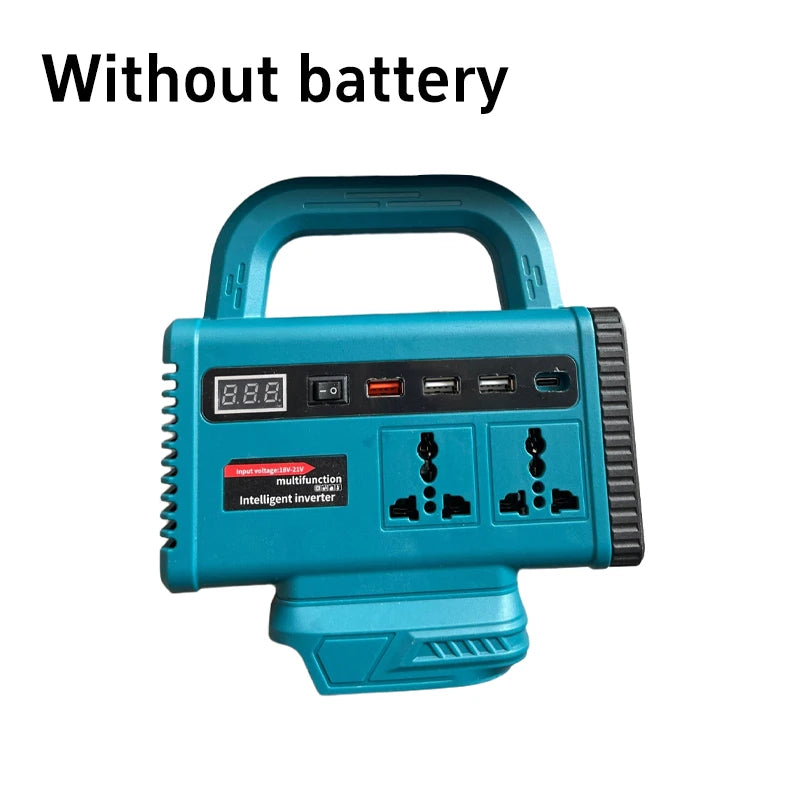 Lithium Battery Portable Inverter Power Station Multi-Function Handheld Generator Light Emergency Backup Power For Makita