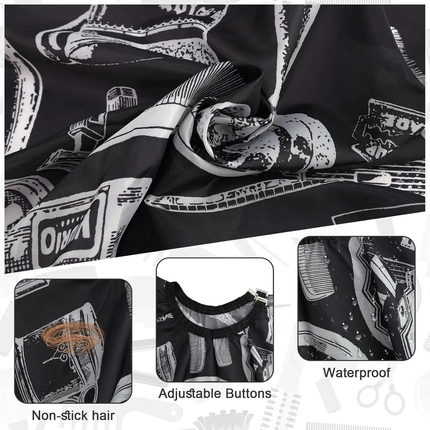 Professional Barber's Tools 3/8-Piece Set Hair Cutting Cape Neck Duster Hair Brush–Premium Salon Haircut Styling Accessories