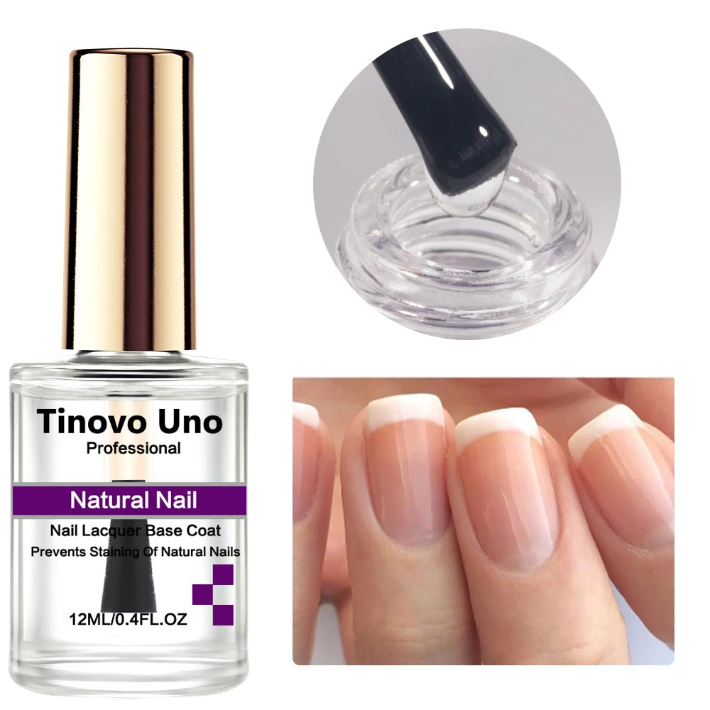 Tinovo Uno Collagen Base Coat Normal Nail Polish Clear Base Oil Air Dry Nail Hardener Strengthener Manicure Birttle Nails Care