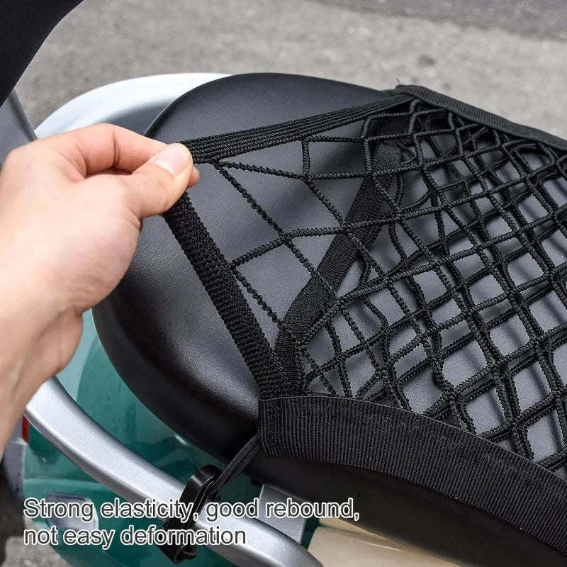 1pcs High elasticity car motorcycle  double-layer hook helmet storage net elastic cargo net luggage net