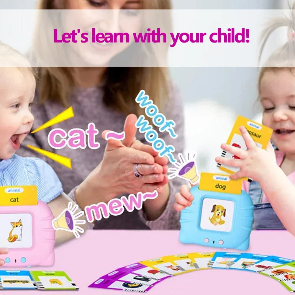 Flash Card Learning Toys Early Education Talking Flashcards for Kids Preschool English Electronic Audio Book Machine Gift