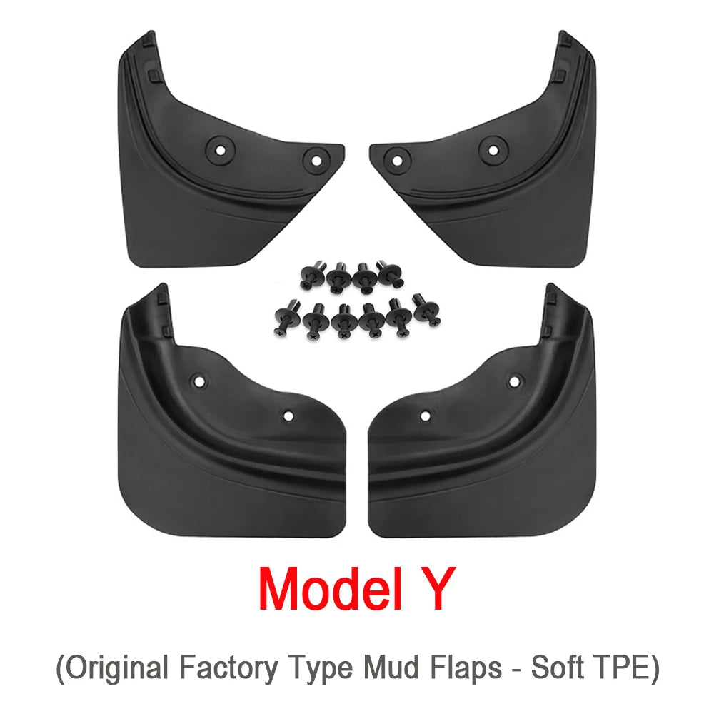 Soft Mud Flaps for Tesla Model 3 Highland 2024 Model Y 2024-2021 Mudflaps Splash Guards Mudguards Front Rear Fender Protector
