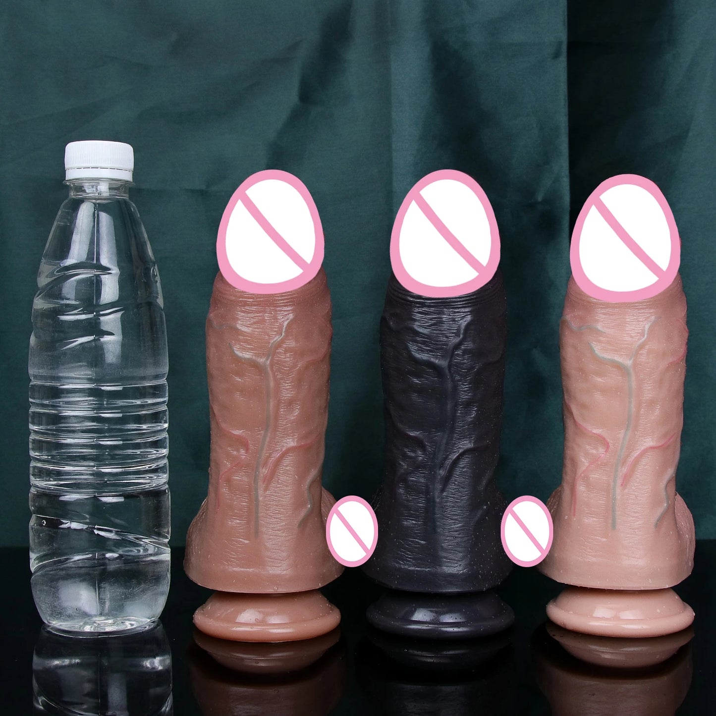 Realistic Veins Soft Thick Big Dildo Double Silicone Small Flesh Penis Woman Man Anal Sex Toy Suction Cup Dick Masturbators Cock