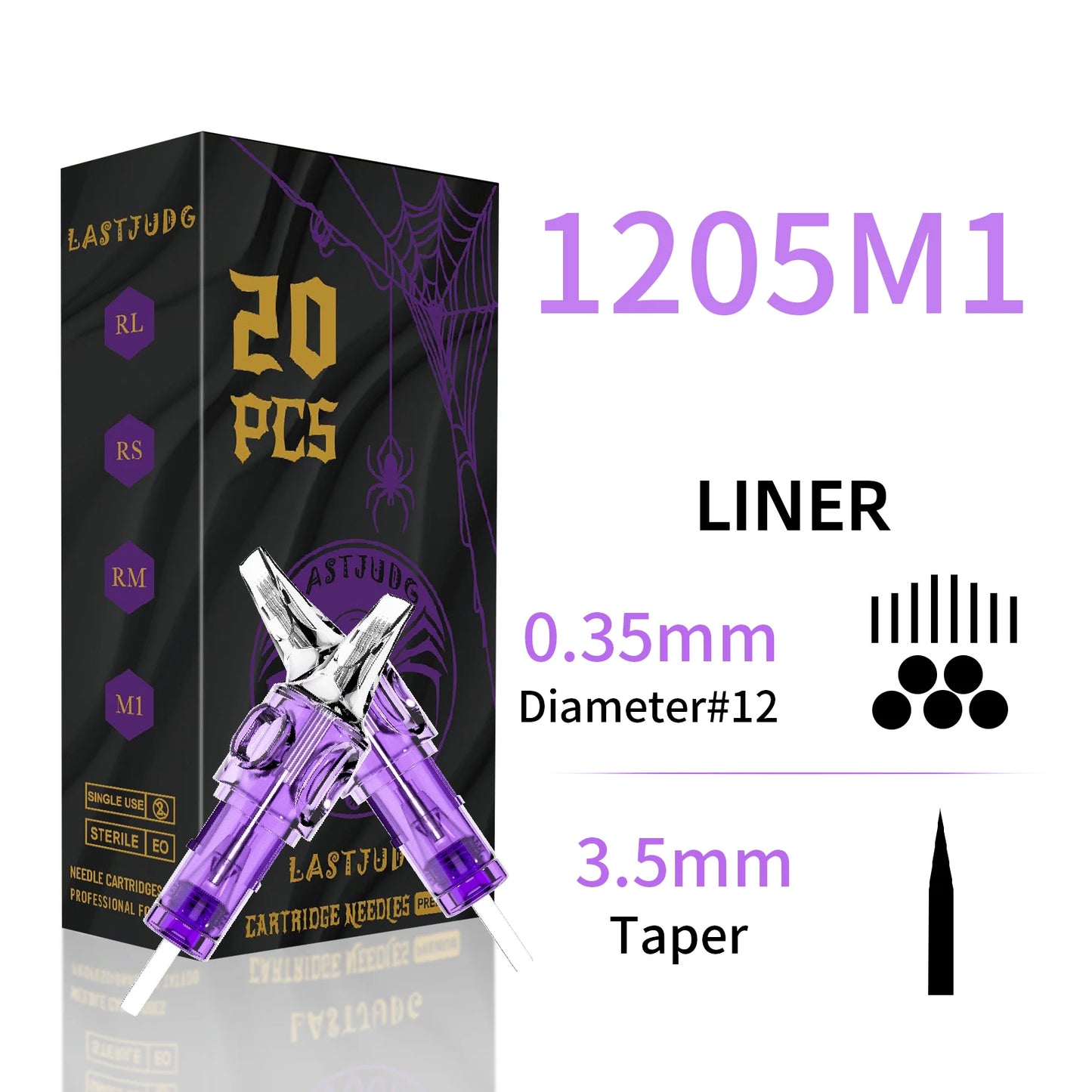 LASTJUDG Tattoo Needles 20PCS Disposable Tattoo Needles RL RS M1 RM Permanent Makeup Tattoo Cartridge Needle For Tattoo Pen