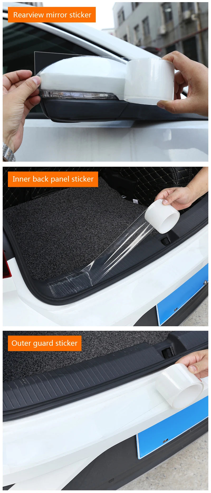 Car Stickers Door Edge Protector Universal Car Door Sill Sticker Anti Scratch Transparent Film Protection Style Auto Accessories
