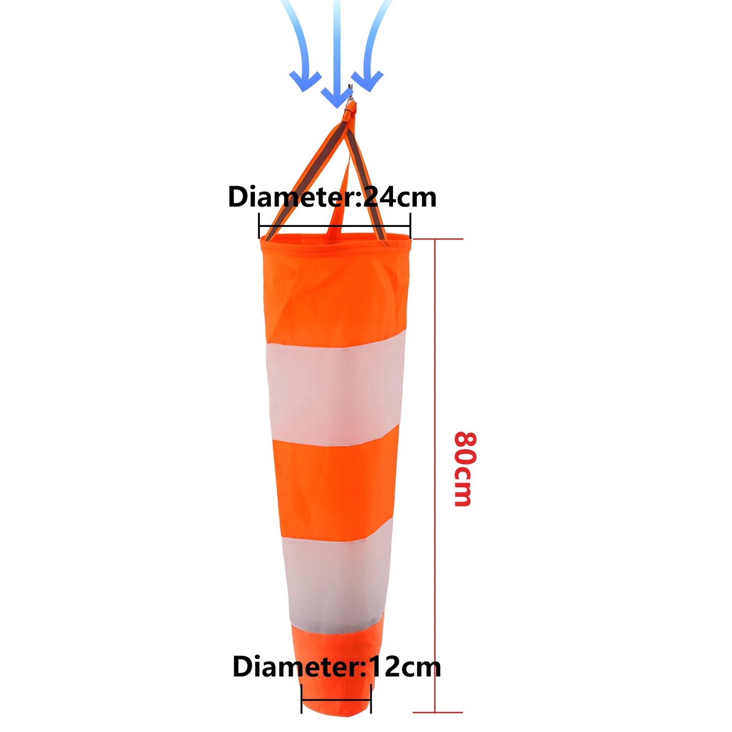 60/80/100cm Windsock Weathervane Scratchproof Windproof Fluorescent Reflective Windsock Weather Bag Wind Vane Wind Wind Direct