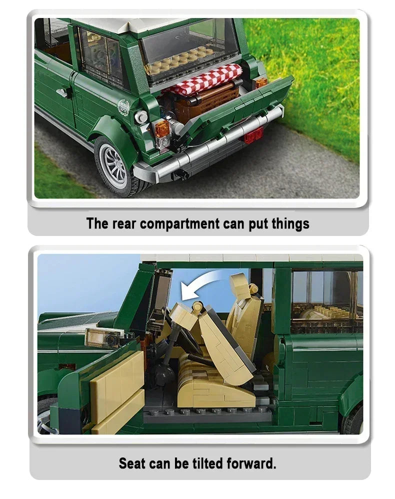 1077PCS Classic Technical Green Model Building Blocks Automobile Vehicle Birthday Christmas Toys Gifts Compatible Education Toys