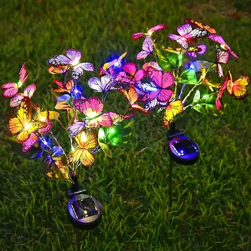 LED Solar Butterfly Flower Light Garden Waterproof Decorative Simulation Butterfly Lawn Lamp For Outdoor Yard Landscape Lighting