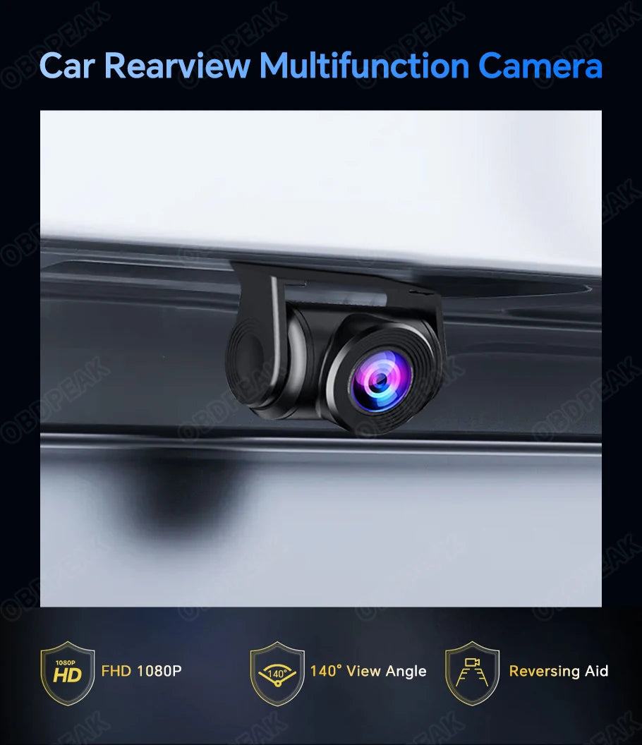 FHD 1920x1080P Car Rear View Camera Waterproof 2.5MM Jack Back Reverse Camera Parking Assistance for DVR Dashcam T30 K50