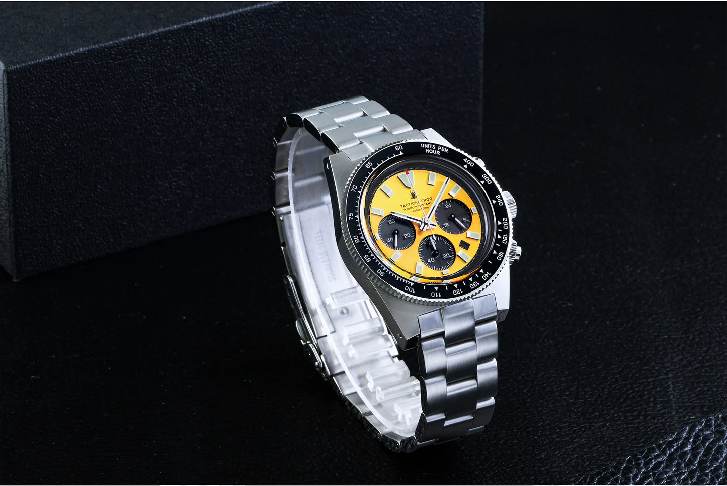 Tactical Frog Chronograph Watch Sapphire Crystal Mirror Ceramic Bezel V2 Solar VS75A Eco-Drive Quartz 20Bar Luminous Mens Watch