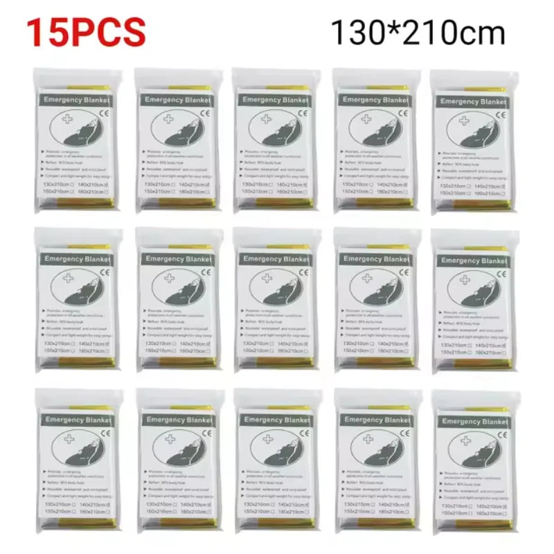 Outdoor Emergency Gold-Sliver Survival Blanket Waterproof First Aid Rescue Curtain Foil Thermal Military Blanket130X210Cm