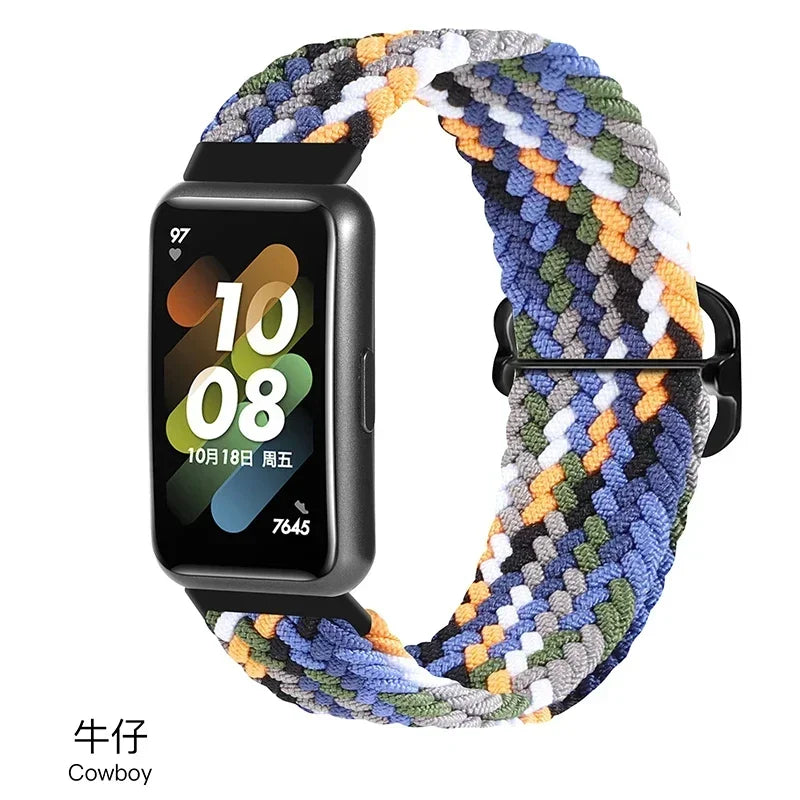 Strap For Huawei Band 7 Adjustable Elastic Nylon Braided Strap Men Women Replacement Bracelet Wristband For Huawei Band 7