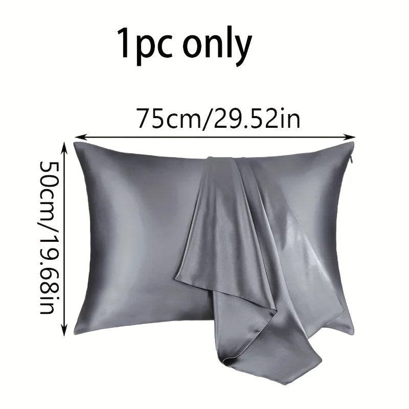 Satin Pillowcase 21 Momme 600 Thread Count for Hair and Skin , Hypoallergenic Breathable Both Sides satins with zipper