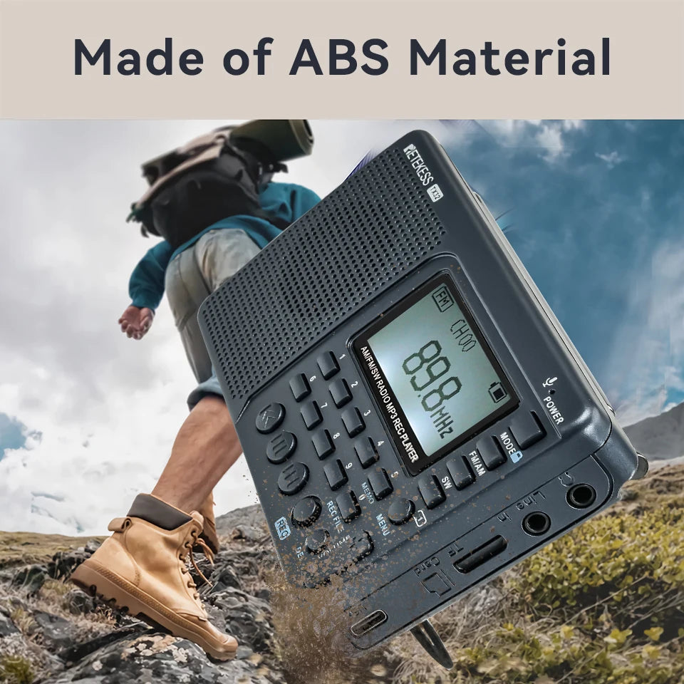 RETEKESS V115 Radio FM AM SW Portable Radios Rechargeable  Radio Batteries multiple bands  USB Recorder Speaker for Elders TX32