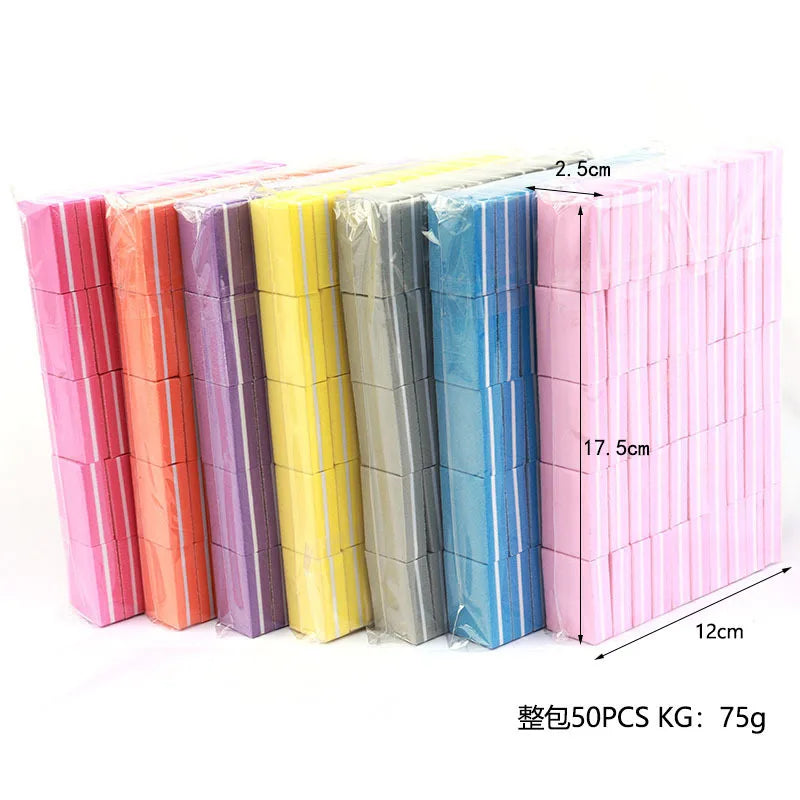 Nail Art Buffer Polish 50-10Pcs Mini Buffing Sanding Files Block Pedicure Care Manicure Pedicure Nail File Tools Nail Charm
