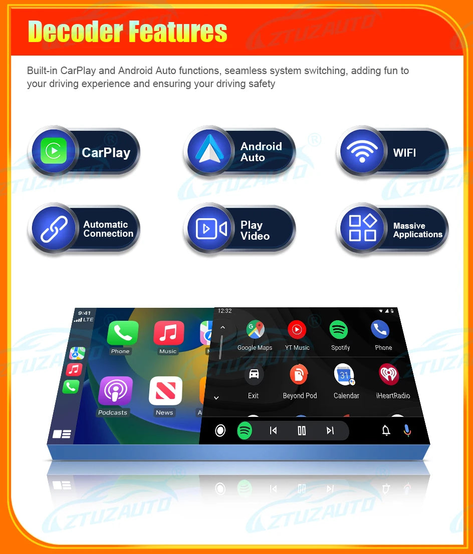 Wireless CarPlay Android Auto for Honda Accord /Odyssey Mirror Aftermarket CarPlay Upgrade Retrofit Multimedia Navigation