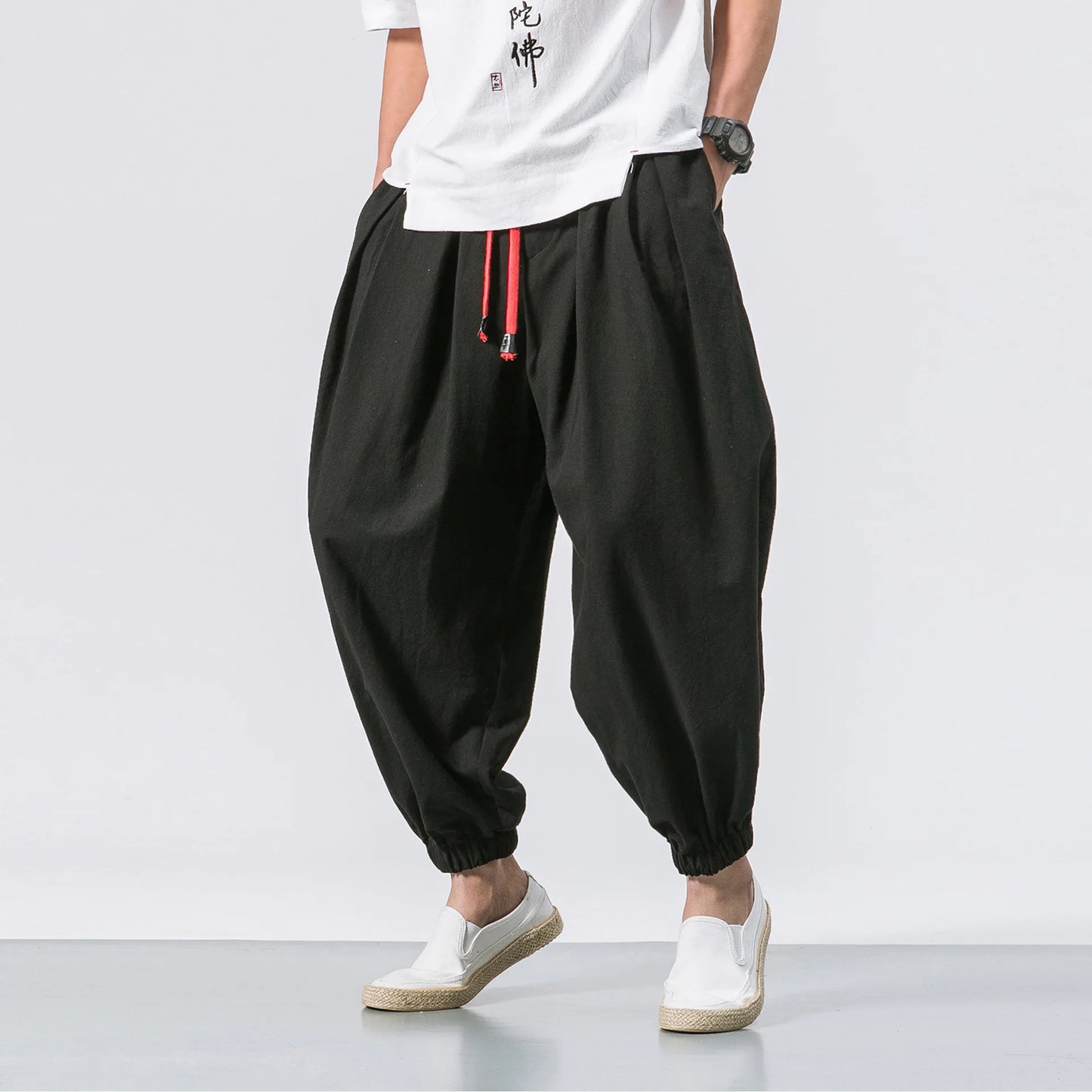 Black Men's Pants Oversized 2024 Men Jogger Harem Trousers Cotton Harajuku Style Casual Male Sweatpants New Streetwear 5XL