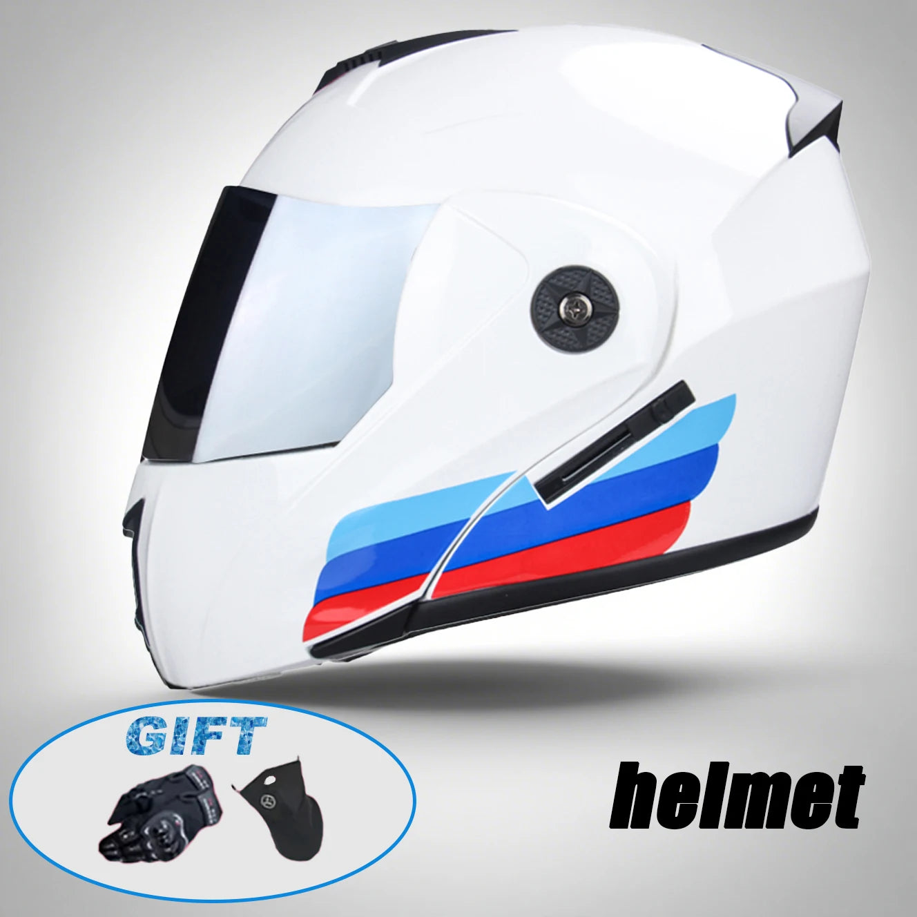 New Modular Motorcycle helmet full face racing with Double sun visor Women man flip up helmet Double lens DOT