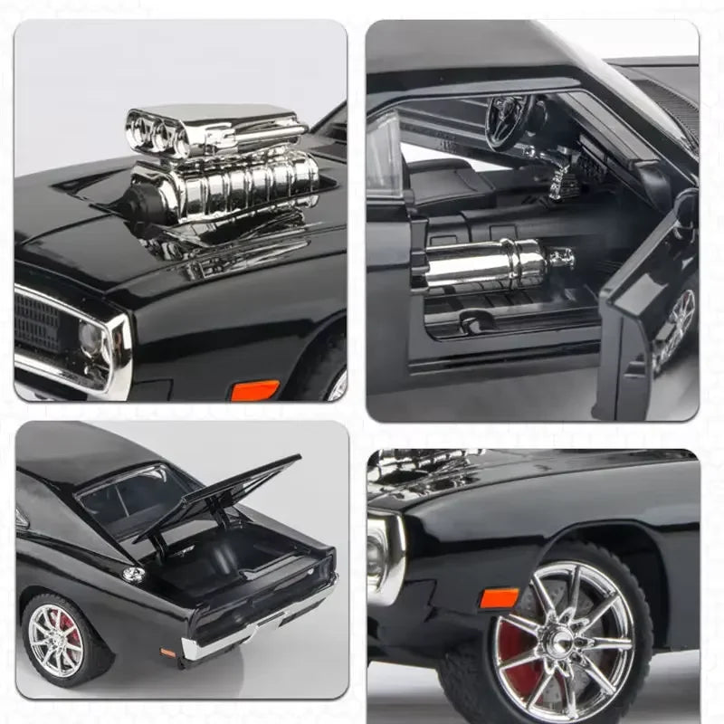 New 1:24 Challenger 1970 Fast & Furious 7 Alloy Car Model Diecasts Toy With Sound and Light Vehicles Decoration Toy For Kid Gift