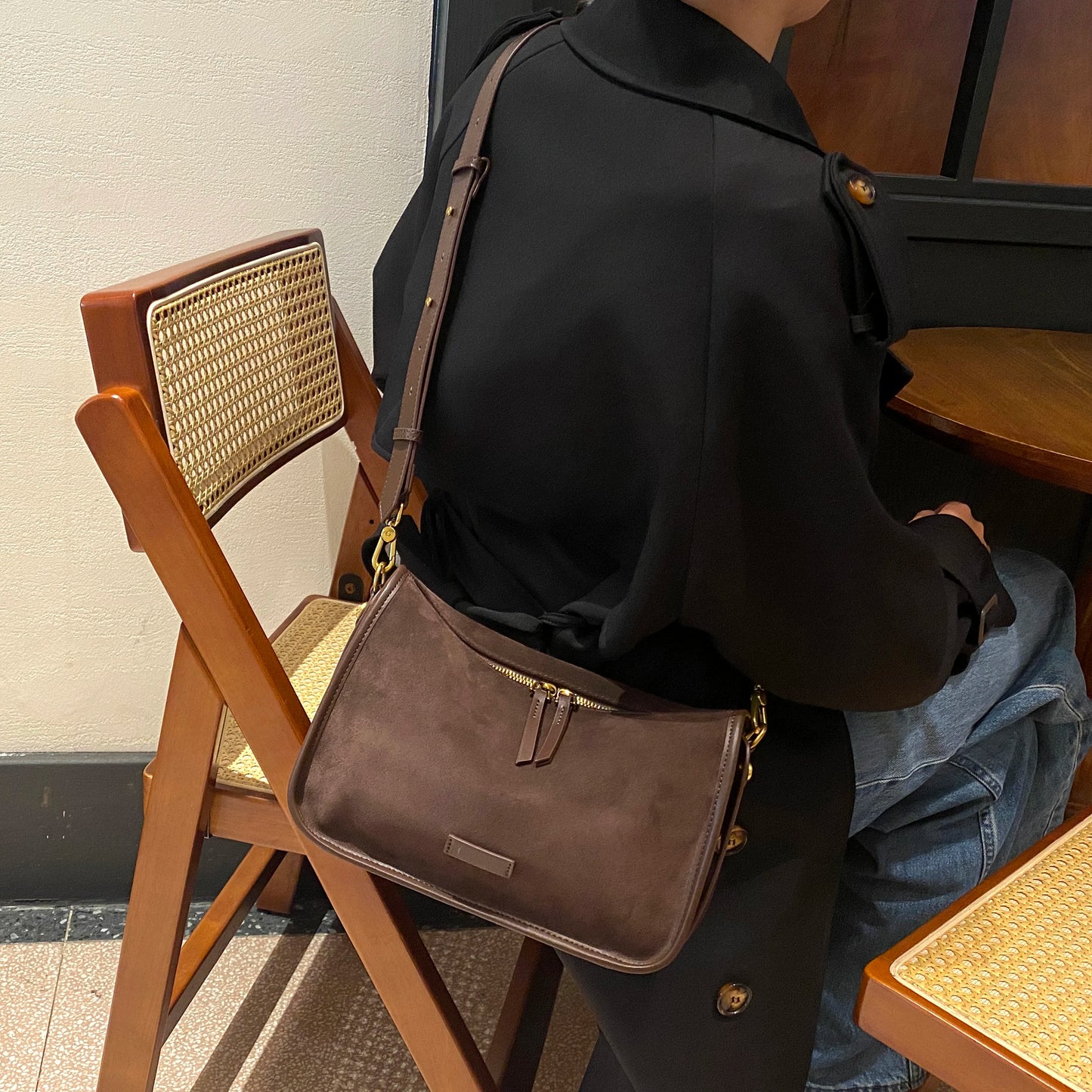 Suede Cowhide fashion ladies shoulder cross coffe bag luxury designer women brown handbag angola red