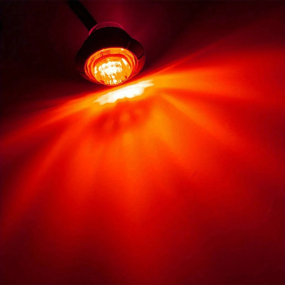 20/10PCS 3/4" LED Side Marker Lights Clearence Front Rear  Indicators Light for Truck Car Bus Trailer Van Caravan Boat Taillight