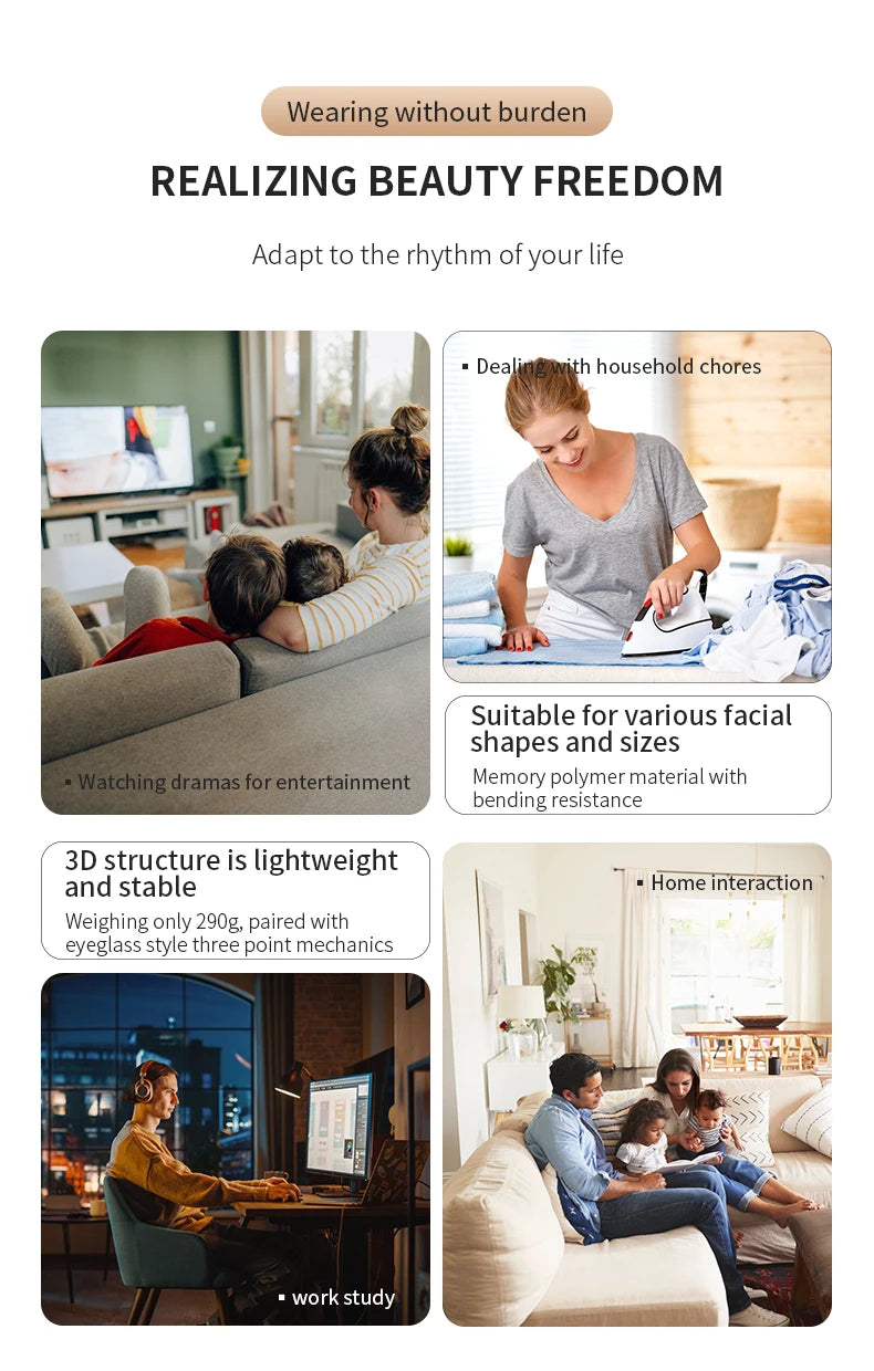 LED Facial Mask Red Light Therapy Photon Anti-Acne Wrinkle Removal Skin Rejuvenation Whitening Spa Mask Face Beauty Devices