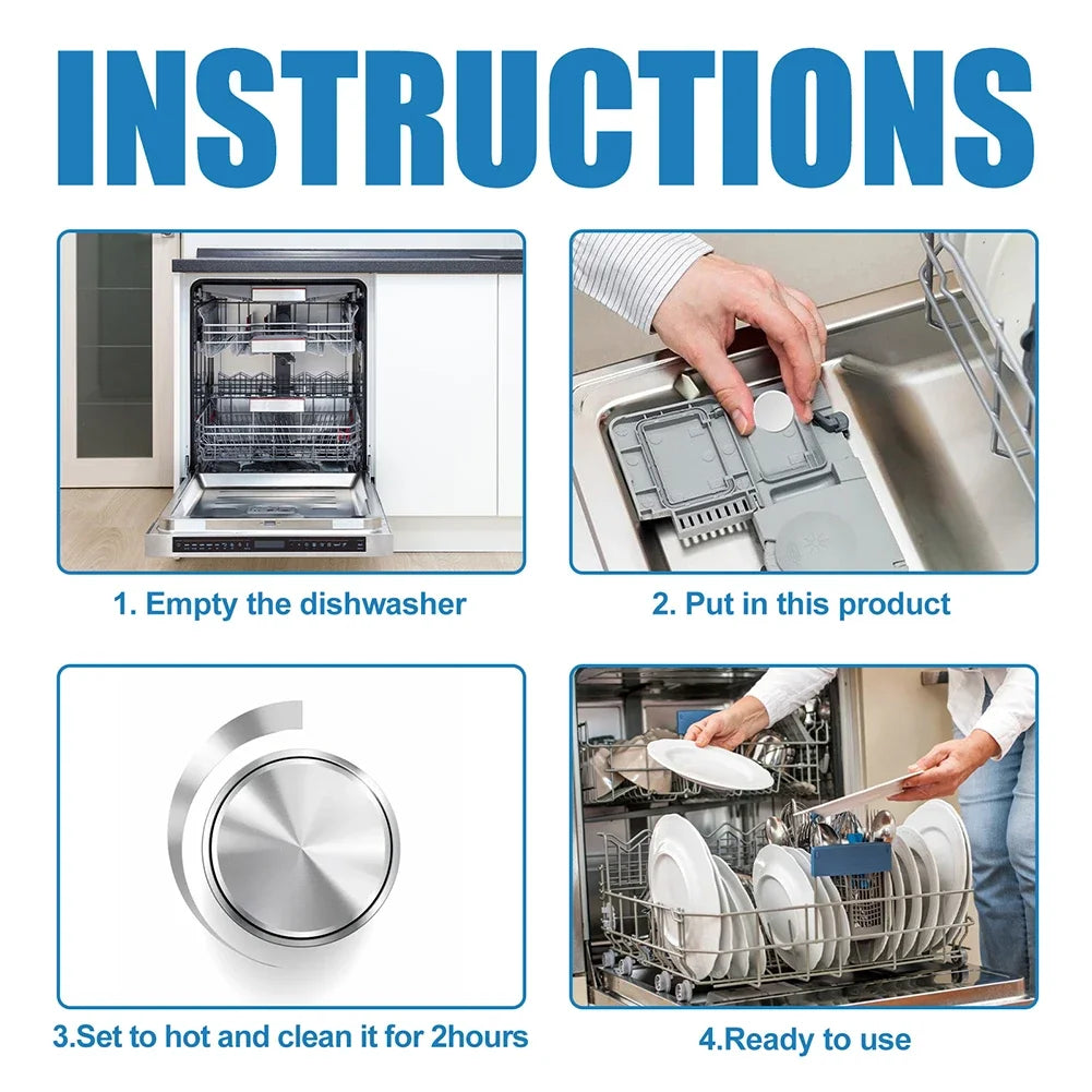 Dishwasher Cleaner Strong Oil Stain Removal Descaling Detergent Tablets Kitchen Cleaning Tools for Dishwasher Washing Machine