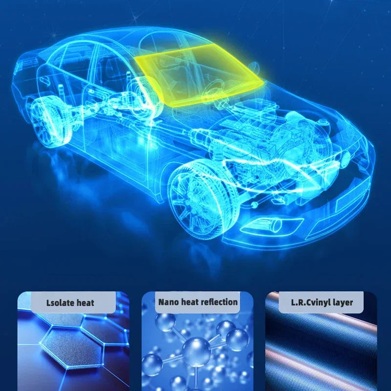 Car Titanium Silver Sun Shade Umbrella Portable Foldable Car Thermal Insulation Expansion and Contraction Windshield Umbrella