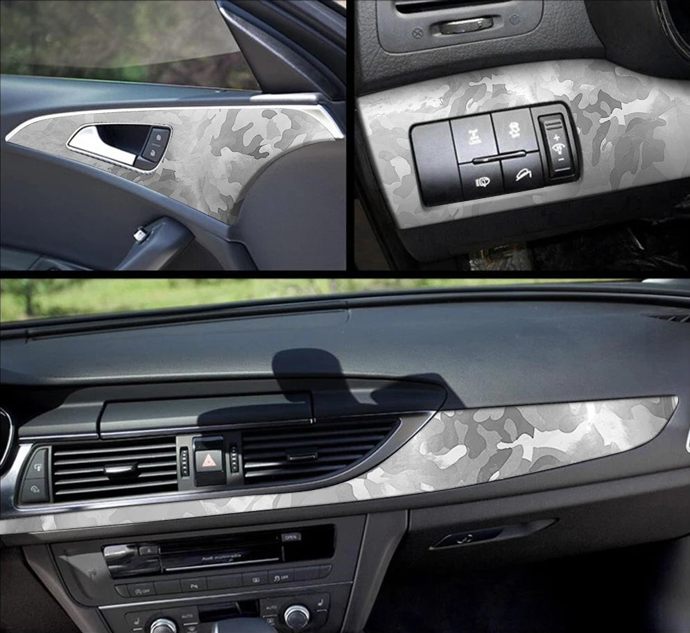 Carbon Fiber Sticker Ghost Silver Carbon Fiber Vinyl Wrap Films Glossy Car Sticker Anti Scratch Waterproof Decal Car Accessories