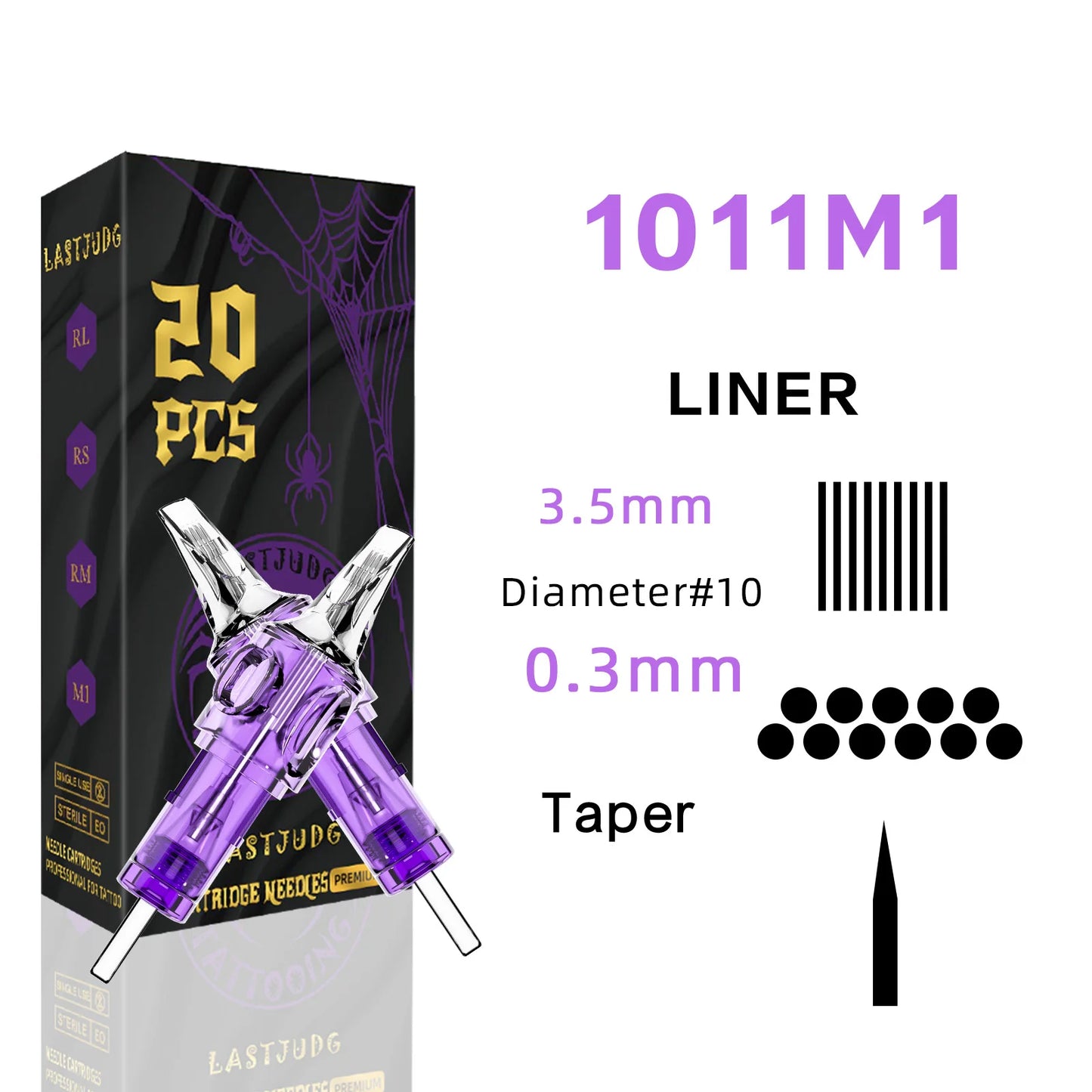LASTJUDG Tattoo Needles 20PCS Disposable Tattoo Needles RL RS M1 RM Permanent Makeup Tattoo Cartridge Needle For Tattoo Pen