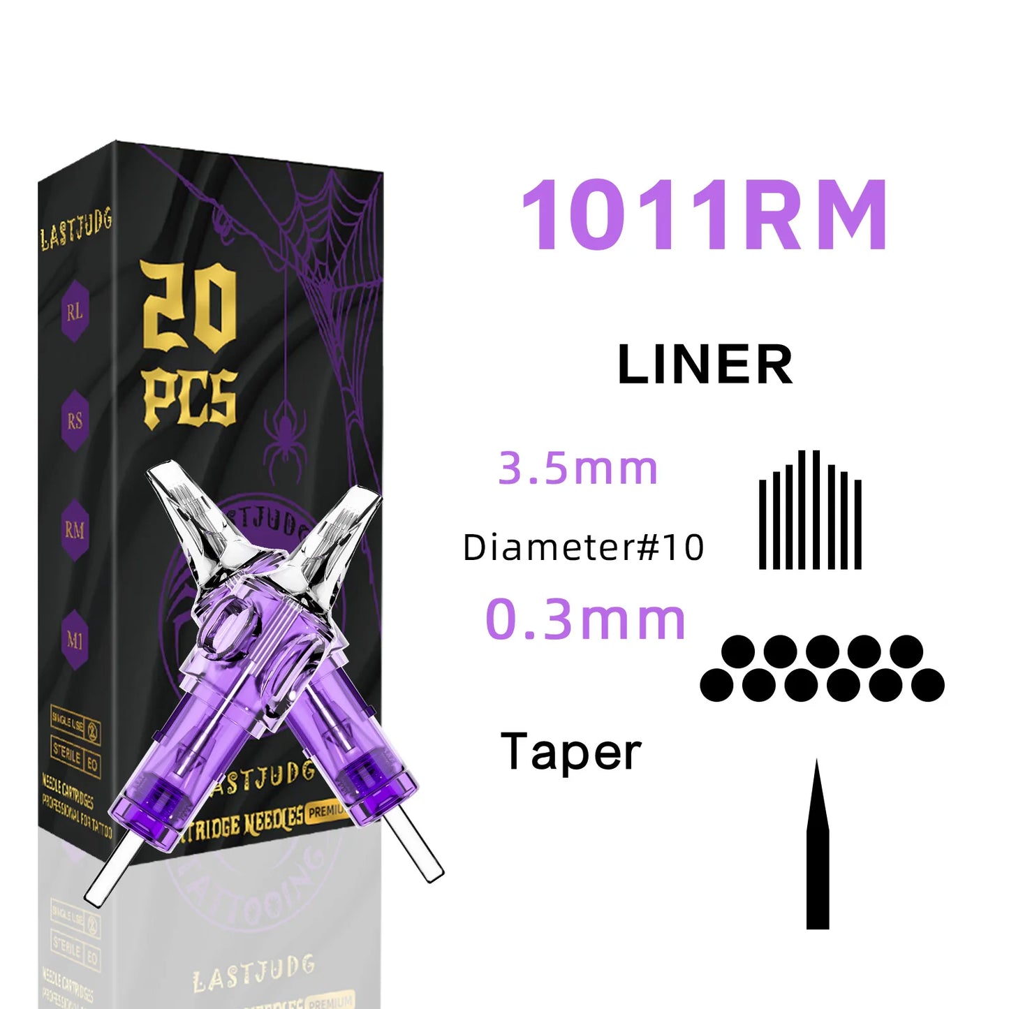 LASTJUDG Tattoo Needles 20PCS Disposable Tattoo Needles RL RS M1 RM Permanent Makeup Tattoo Cartridge Needle For Tattoo Pen
