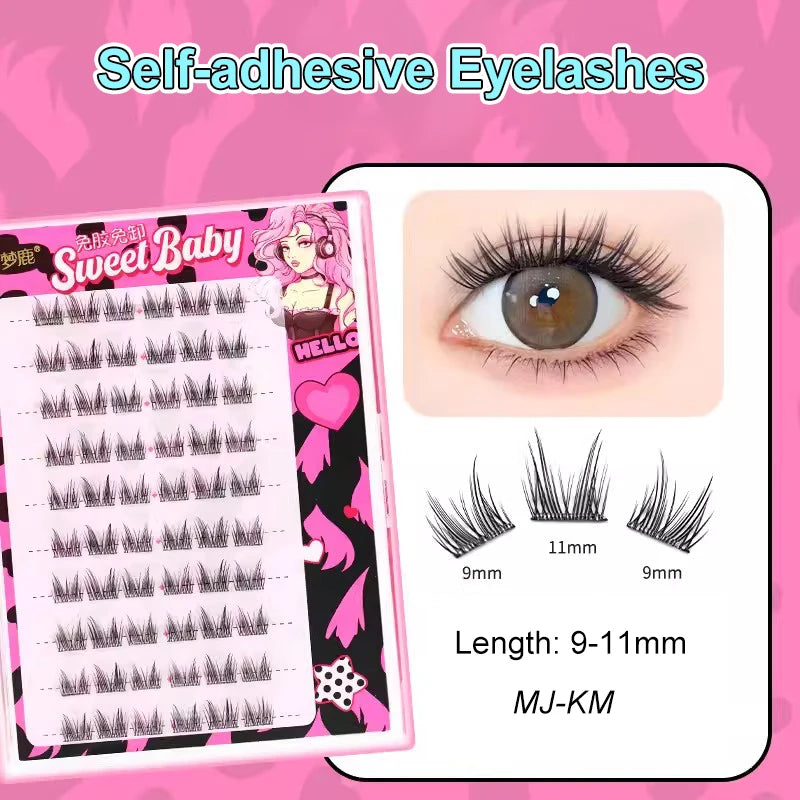 Self Adhesive Eyelashes Cluster Lashes No Glue Individual Lashes  Soft  Idol Lash Clusters Reusable Self Adhesive Lashes