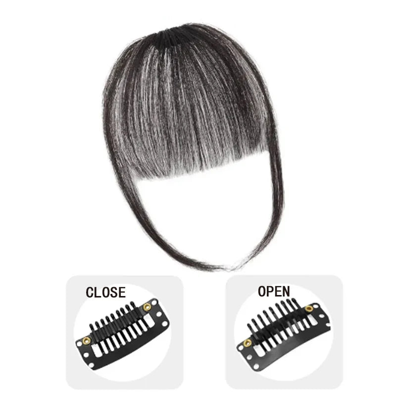 H&STAR Synthetic 3D Short Air Hair Bangs with  Clip in Hair Extensions Realistic Fringe Hairpiece for Women Daily Wear