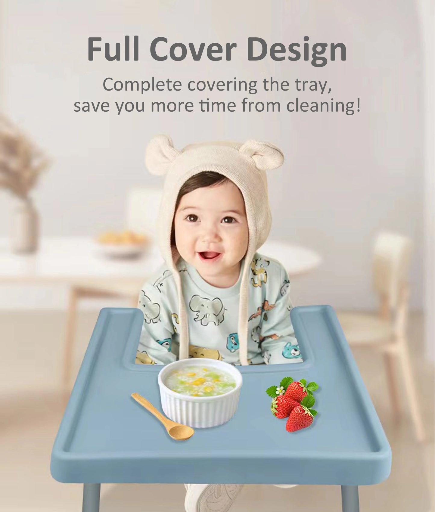 Antilop Full Cover High Chair Mat Dinning Placemat Highchair Tray Baby Silicone Placemat For Kids