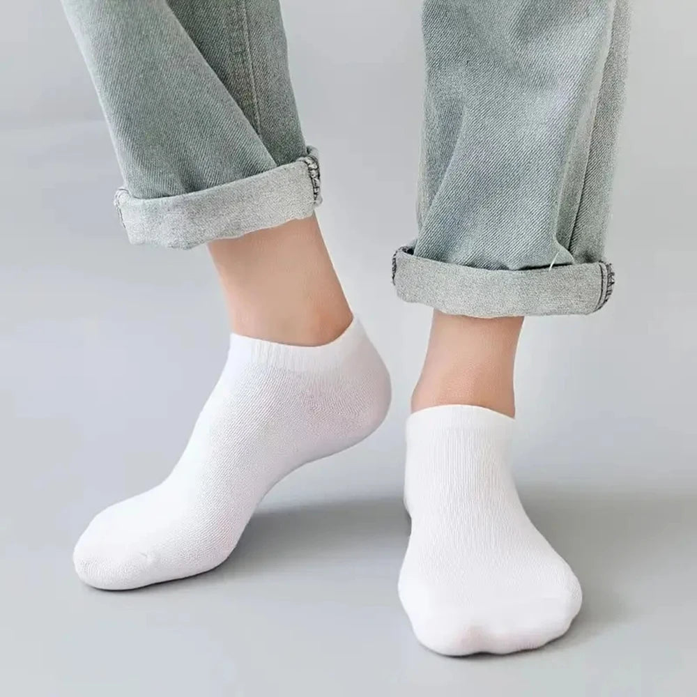 12 Pairs Solid Color Boat Socks Comfortable Breathable High-Quality Men's Business Low Tube Socks Casual Men Slipper Floor Socks