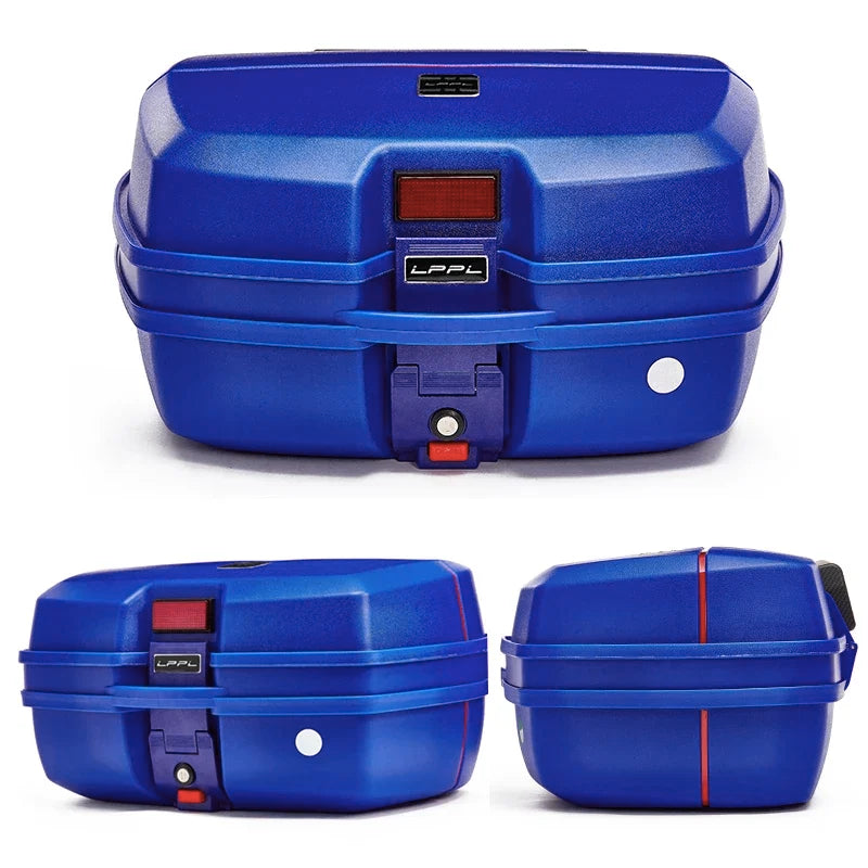 45L Motorcycle Tour Tail Box Motorcycle Luggage Box Top Case with 2 Keys Multifunctional  for Luggage Storage