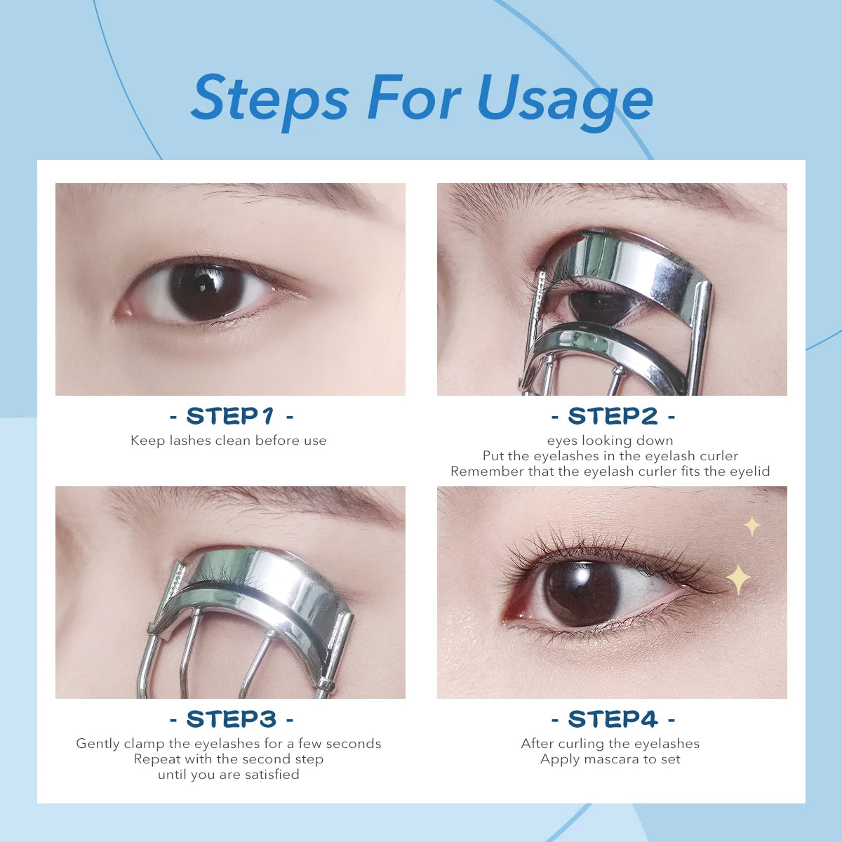 IMAGIC 1Pcs Silver Protable Long Lasting Professional Natural Curling Not Hurt Eyelashes Folding False Beauty Tools Cosmetic