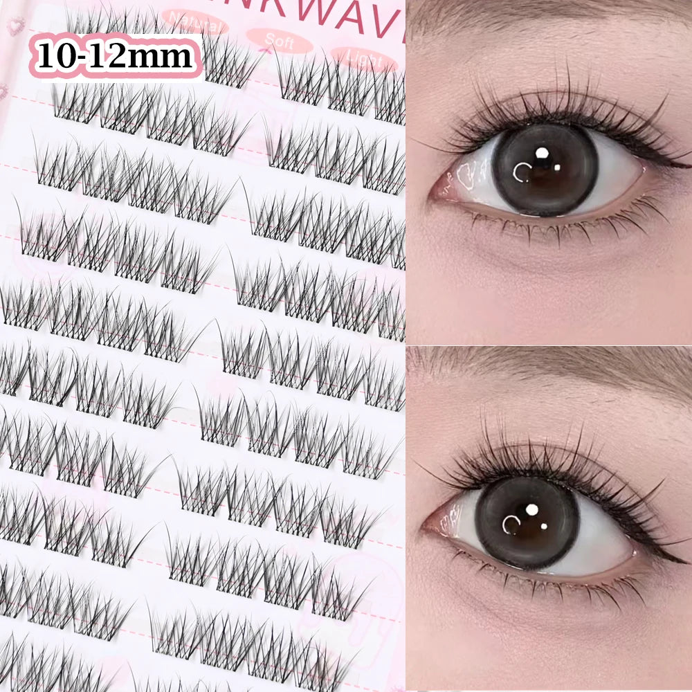No Glue Needed Idol False Eyelashes Large Capacity 7-9mm Self Adhesive Eyelashes DIY Lash Extension Korean Makeup Cluster Lashes