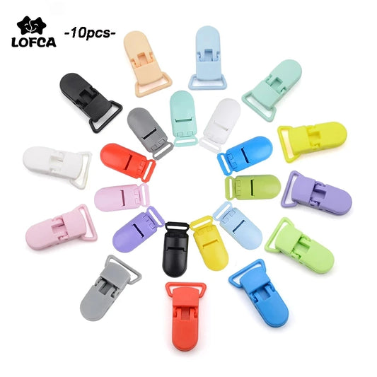 10pcs/lot Baby Nipple Plastic Clasp 20mm Colorful Silicone Beads Chain Making Accessory Feeding Tools For Infant Pacifiers Clip