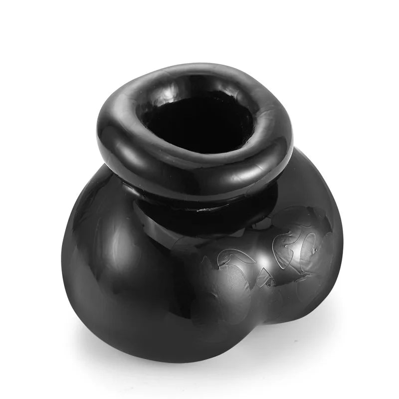 TPE Squeeze Ball Testicle Sack Enhancer Cock Sleeve Penis Ring Scrotum Pouch Erection Delay Ejaculation Adult Sex Toys for Men