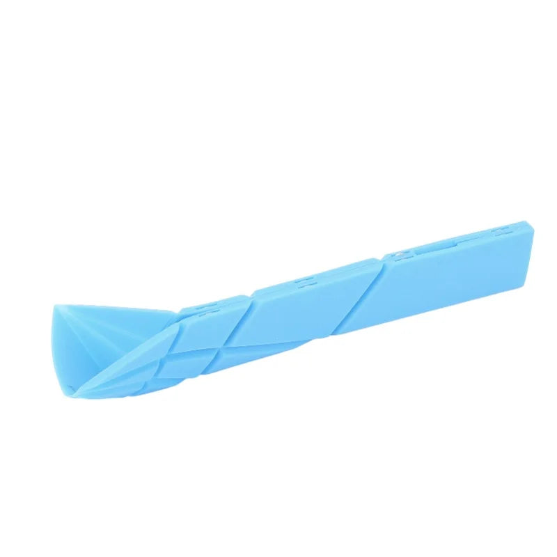 2Pcs 3 In 1 Measuring Spoons Polygons Flat Folding Multifunction Folds For Baby Complementary Food Kitchen Gadget Green