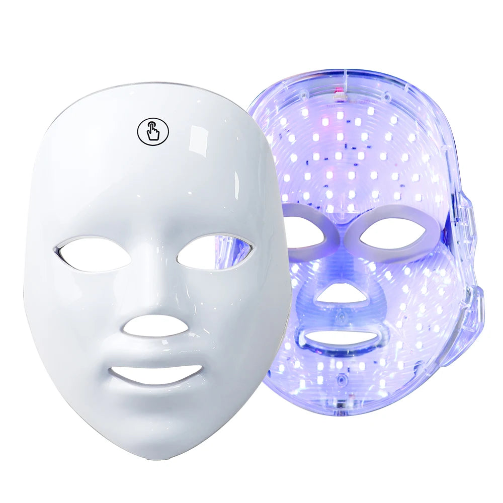 7 Colors LED Facial Mask Photon Therapy Face Skin Care Mask Anti Acne Therapy Skin Rejuvenation Wrinkle Removal Face Beauty Mask