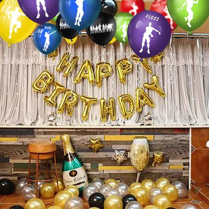 6pcs 10pcs Fortnition Latex Balloon Set Game Party Balloon Combination Children's Birthday Toy Party Decoration